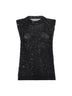 Top Journey in maglia a rete con paillettes nera