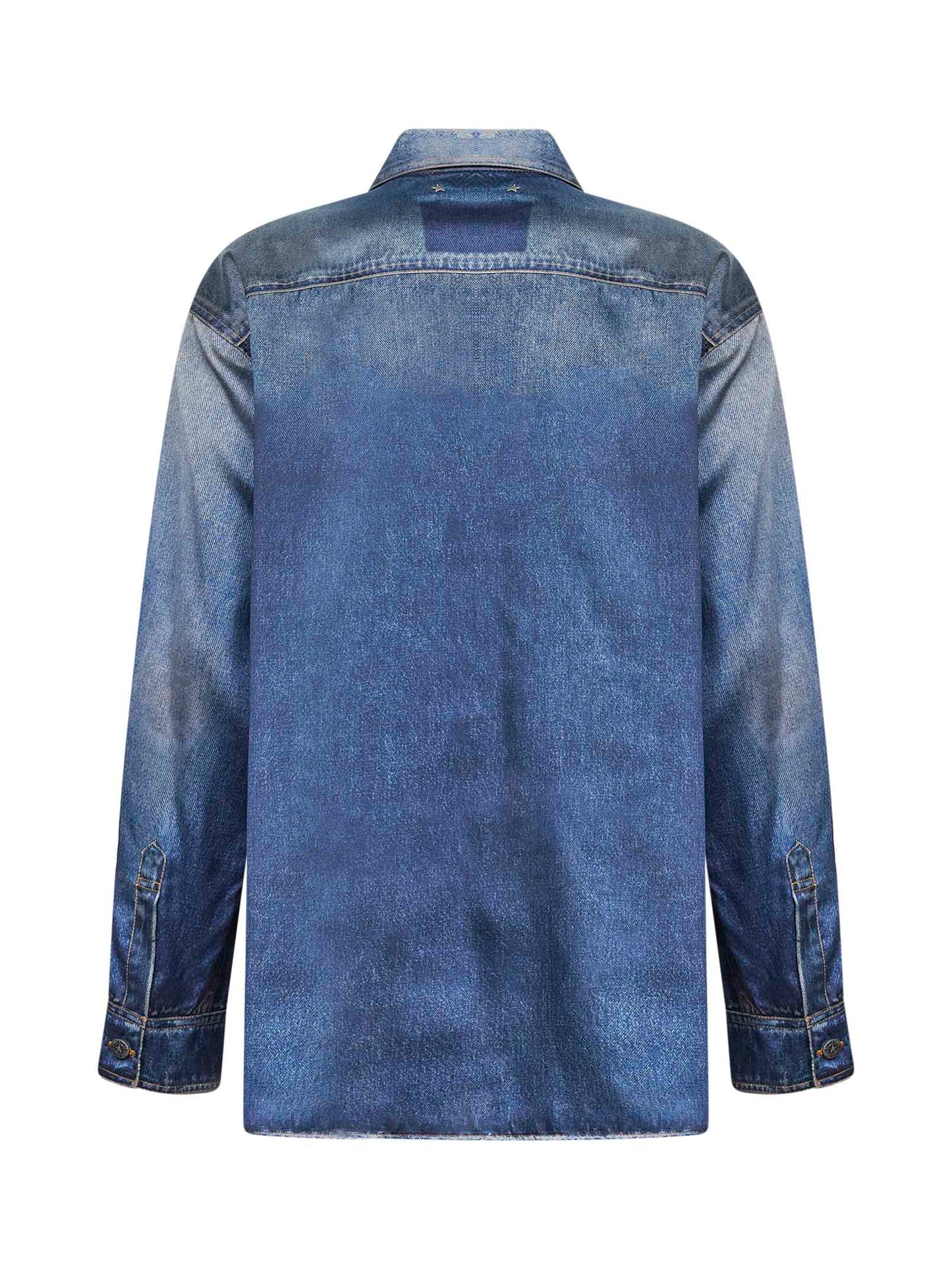 Camicia oversize stampa denim blu