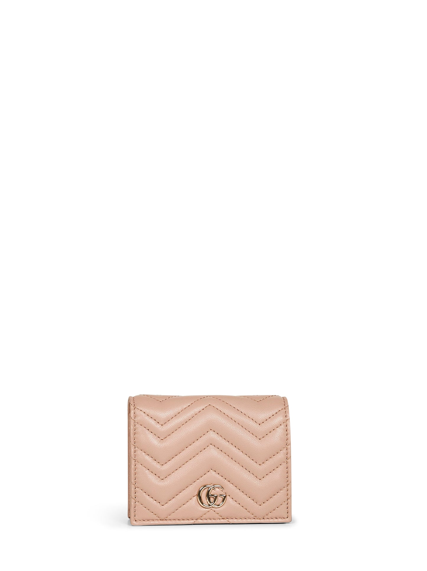 Pinky beige GG Marmont card case wallet