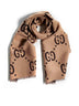 Wool and silk scarf with GG jacquard pattern