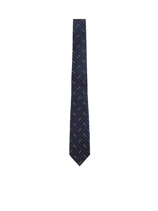 Jacquard silk tie with Bit detail
