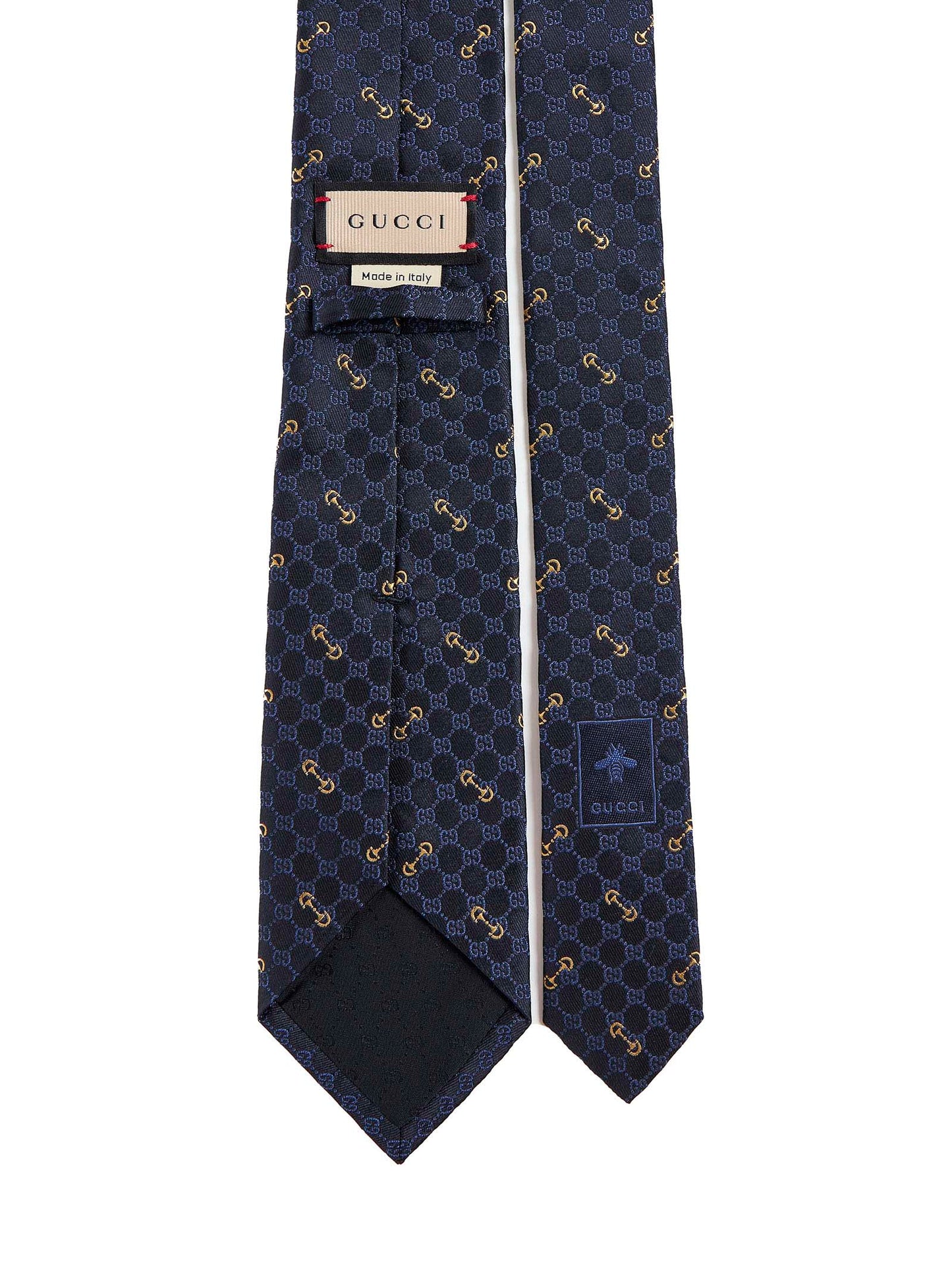 Jacquard silk tie with Bit detail