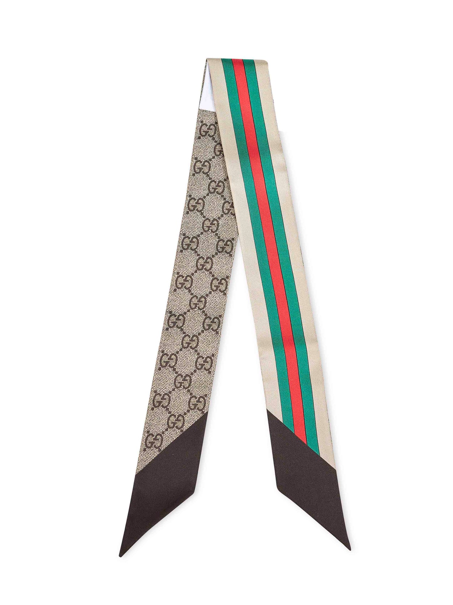 Bandeau in seta stampata marrone