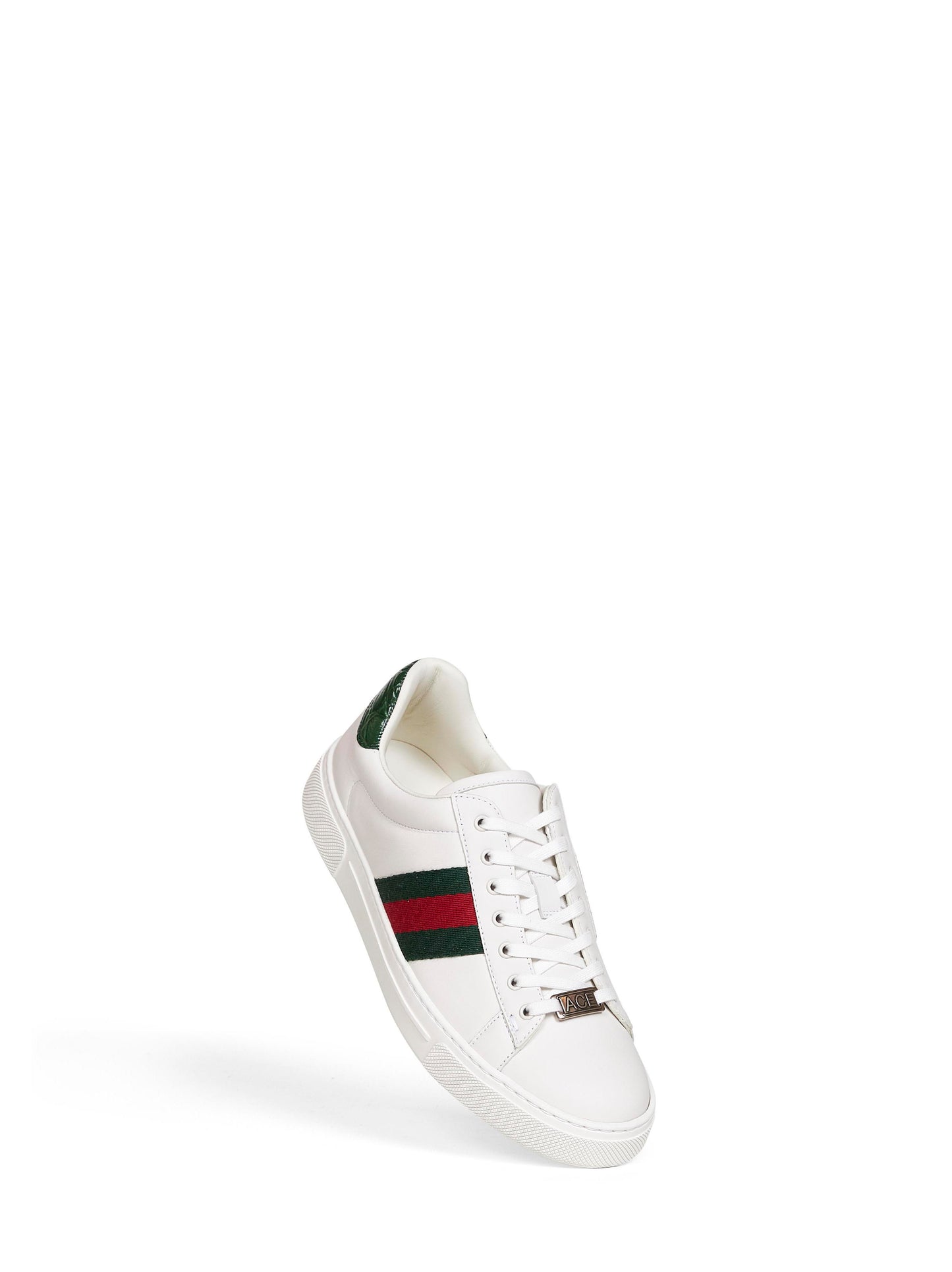 Sneakers Ace in pelle bianca con dettaglio Web