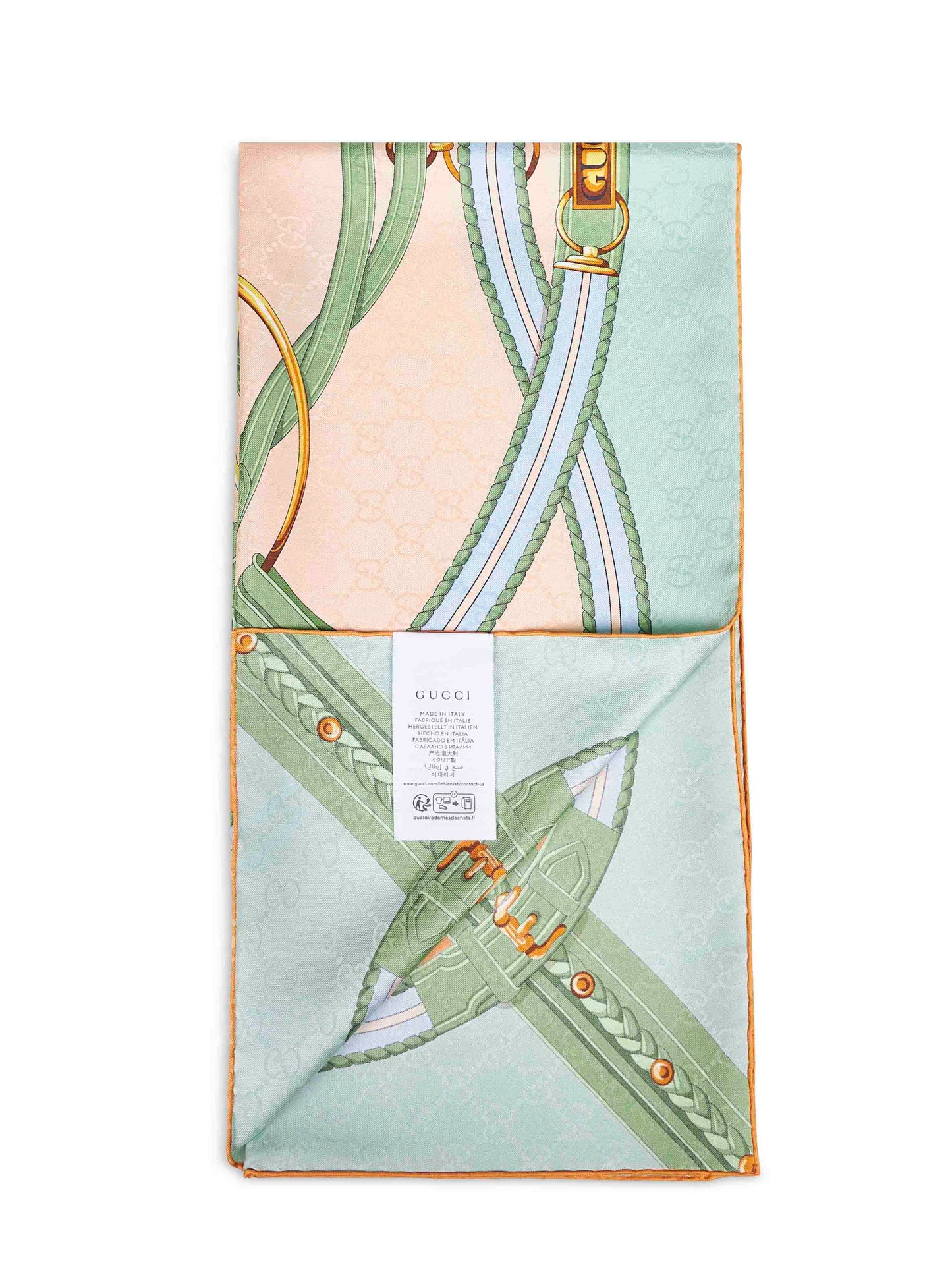 Carré in seta jacquard stampata