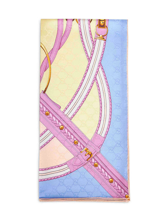 Carré in seta jacquard stampata<BR/>