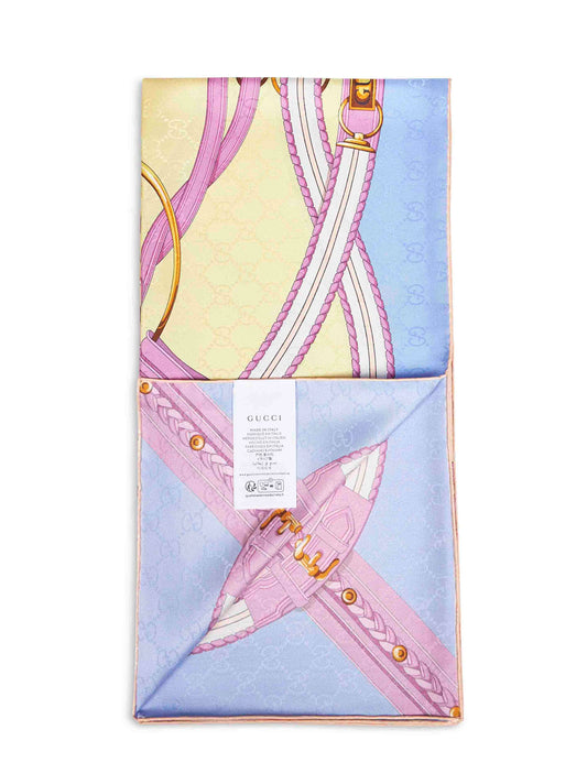 Carré in seta jacquard stampata<BR/>