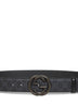 Cintura in tessuto GG Supreme nero con fibbia Incrocio GG