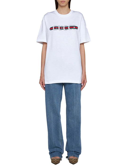 T-shirt in jersey di cotone stampato