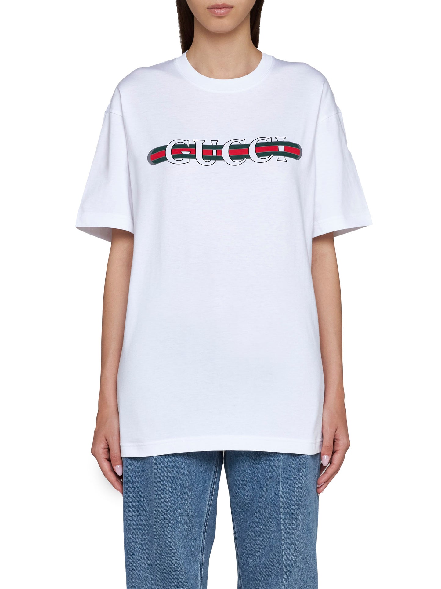 T-shirt in jersey di cotone stampato