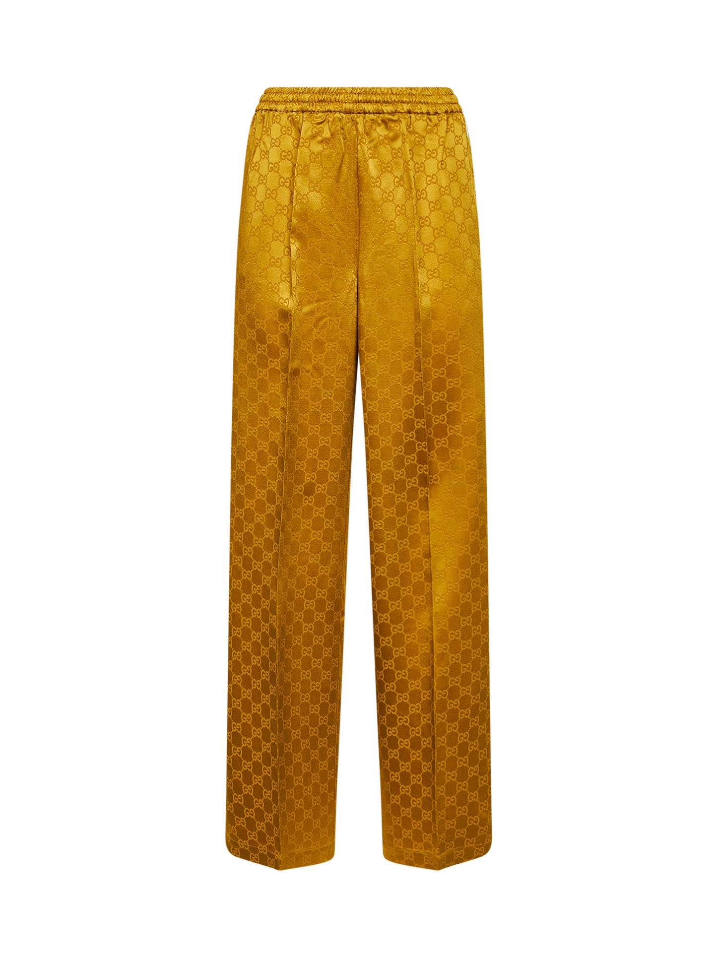 Gold GG jacquard viscose blend trousers