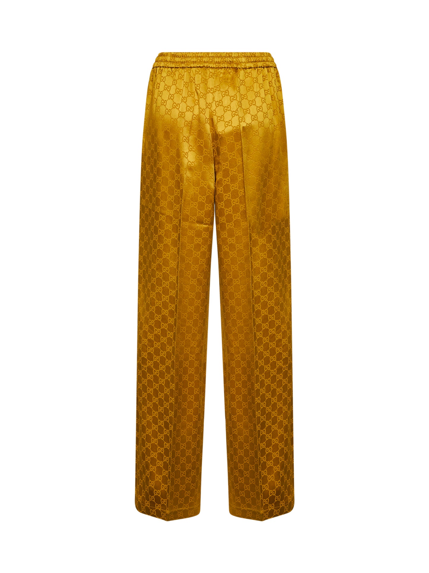 Gold GG jacquard viscose blend trousers