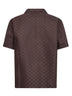 Brown GG linen blend bowling shirt