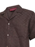 Brown GG linen blend bowling shirt