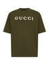 Forest green cotton jersey embroidered T-shirt