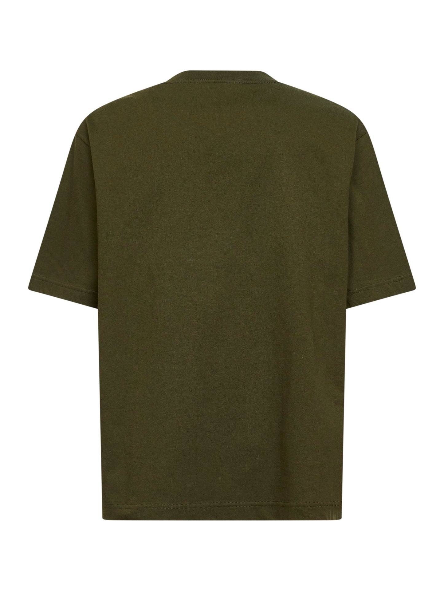 Forest green cotton jersey embroidered T-shirt