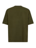 Forest green cotton jersey embroidered T-shirt
