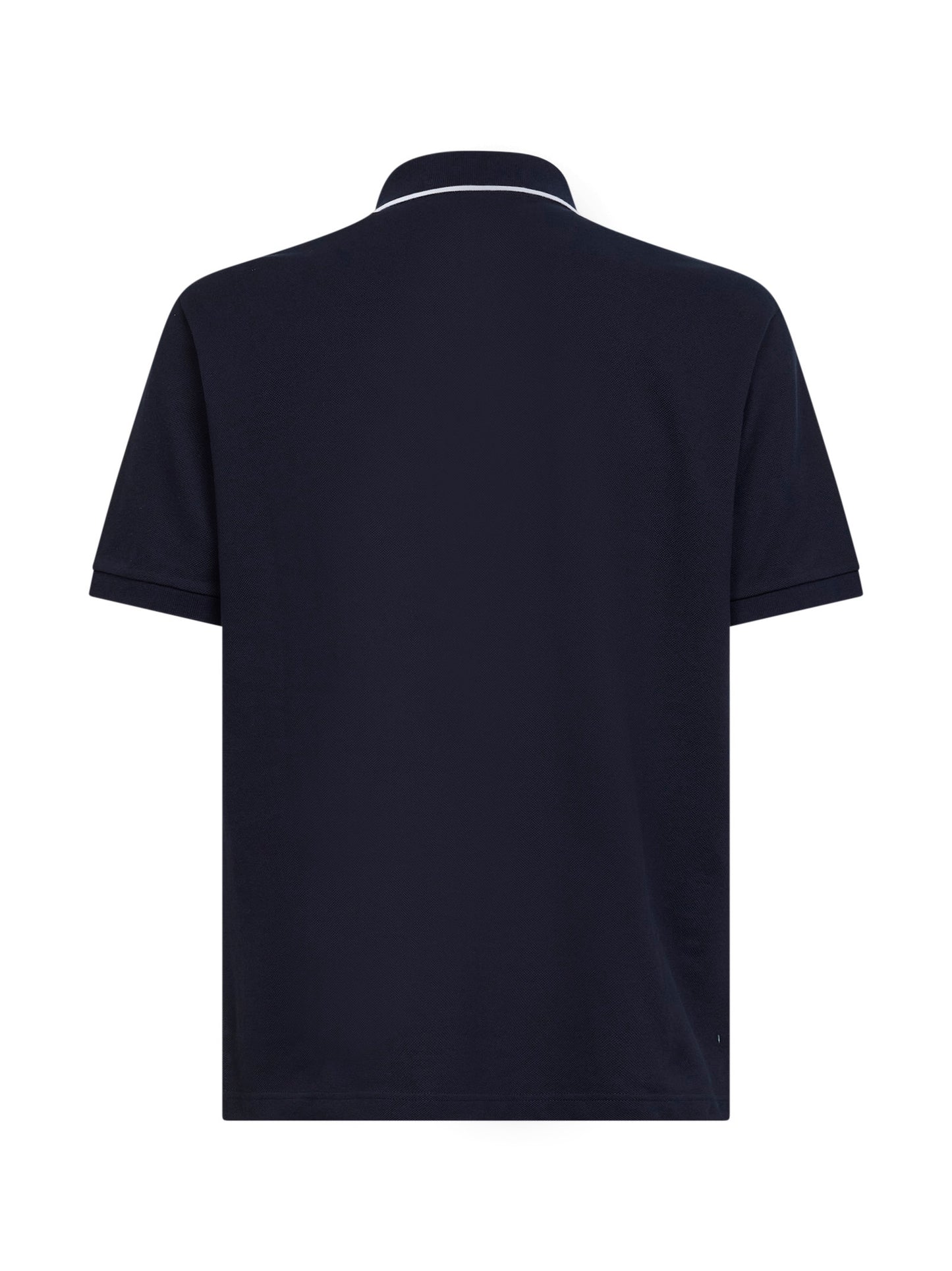 Polo in piquet di cotone blu navy con ricamo