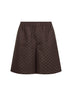 Shorts in tessuto GG di misto lino marrone
