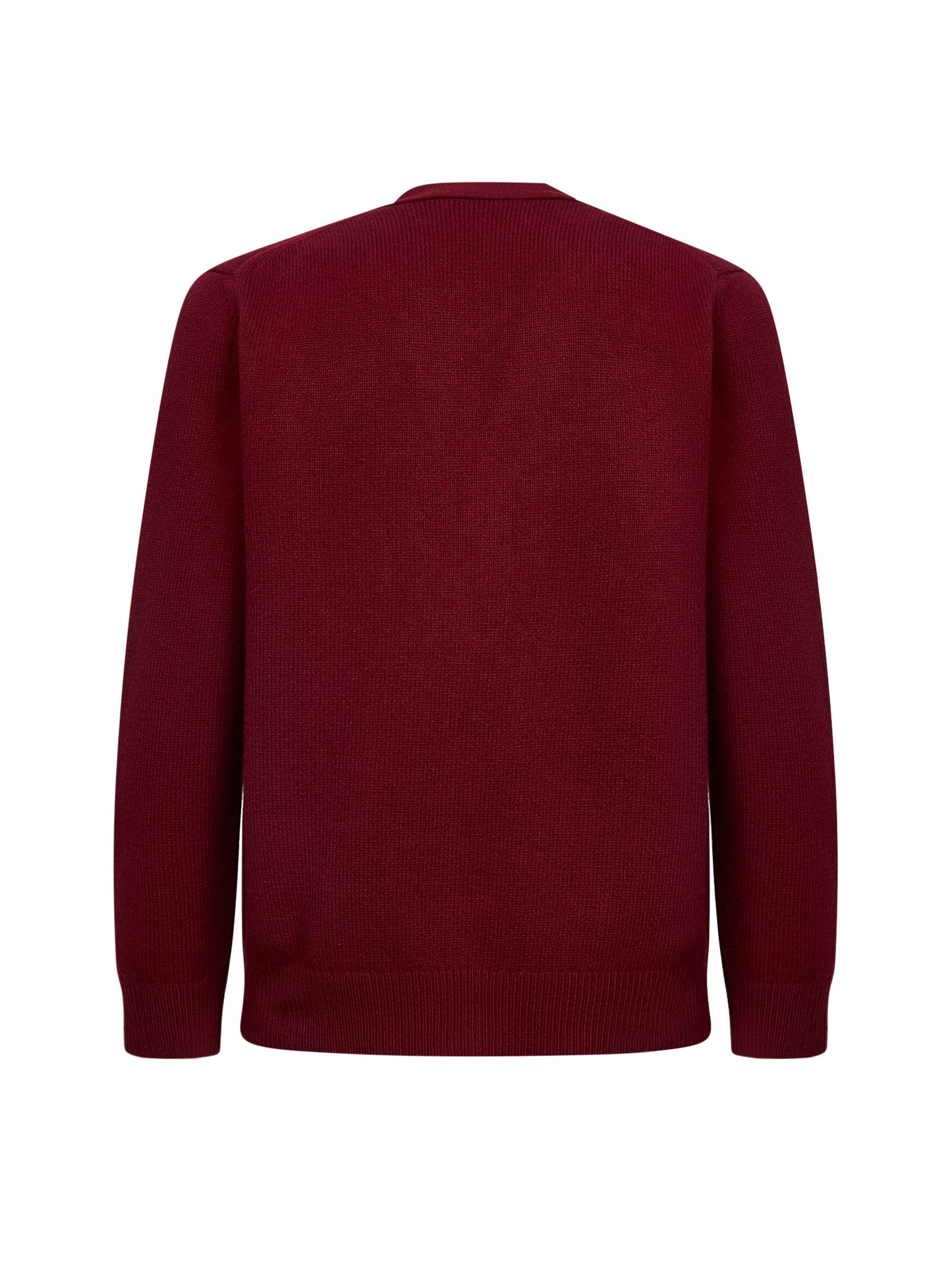 Cardigan in lana e cashmere bordeaux con ricamo