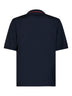 Polo in maglia di lana blu scuro con motivo Web