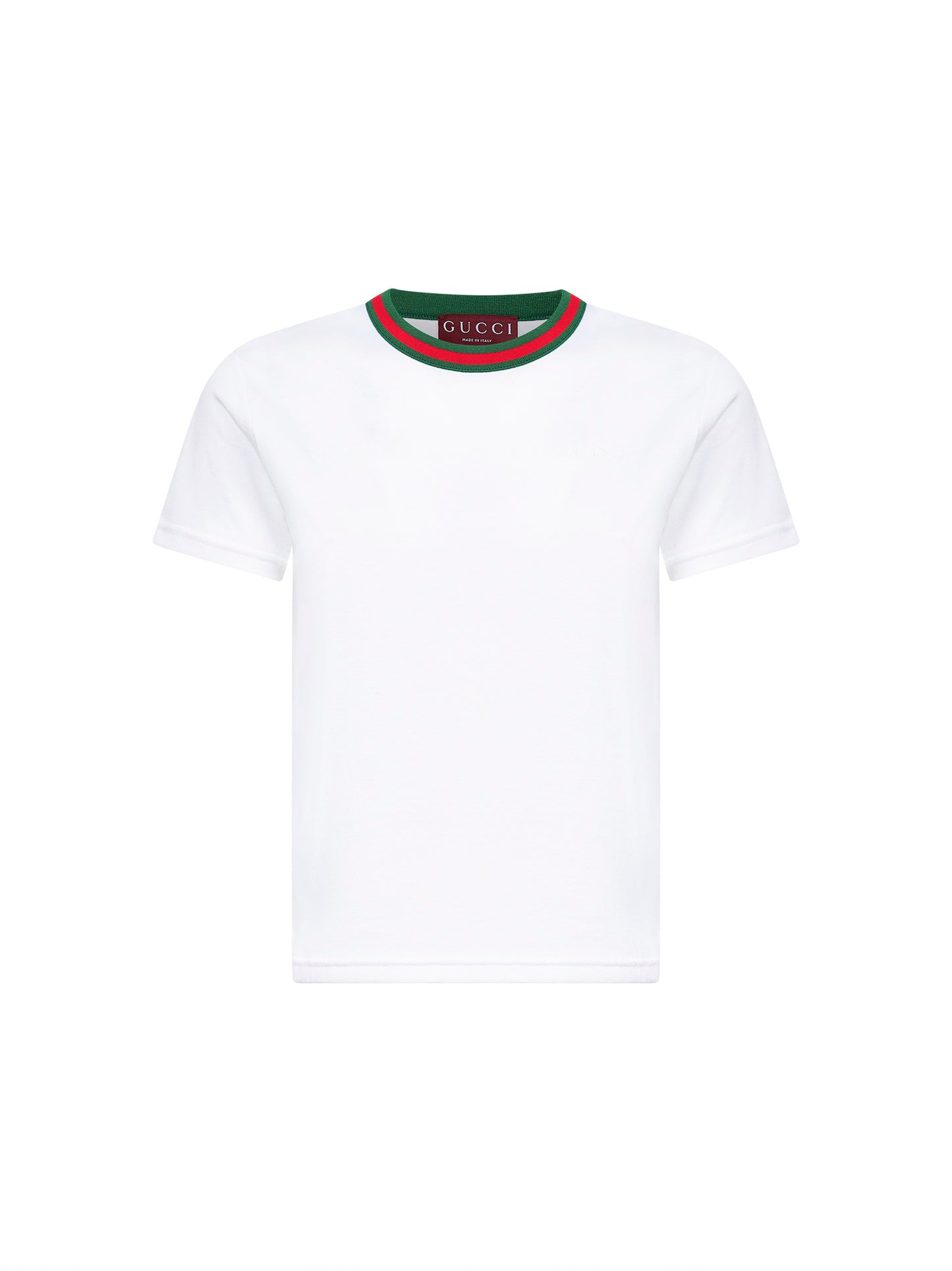 T-shirt in jersey di cotone bianco con finiture Web