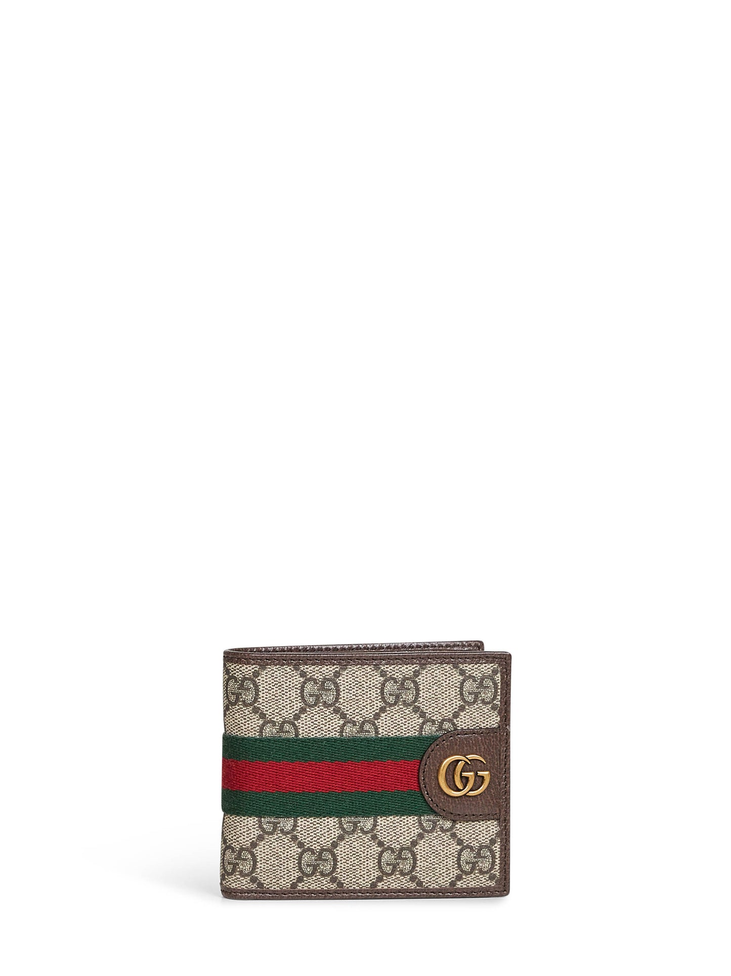 Beige and dark brown Ophidia bi-Fold wallet