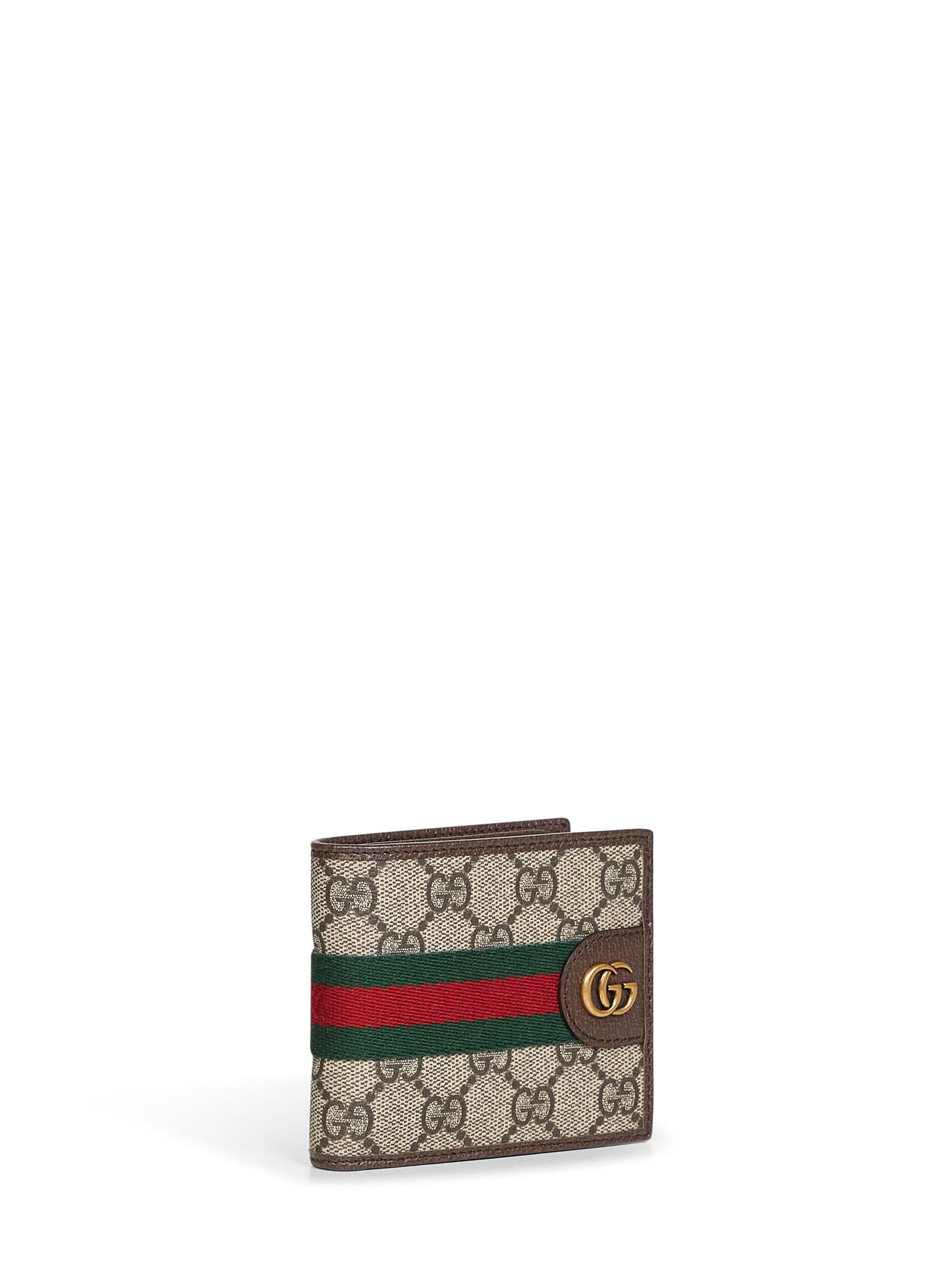 Beige and dark brown Ophidia bi-Fold wallet
