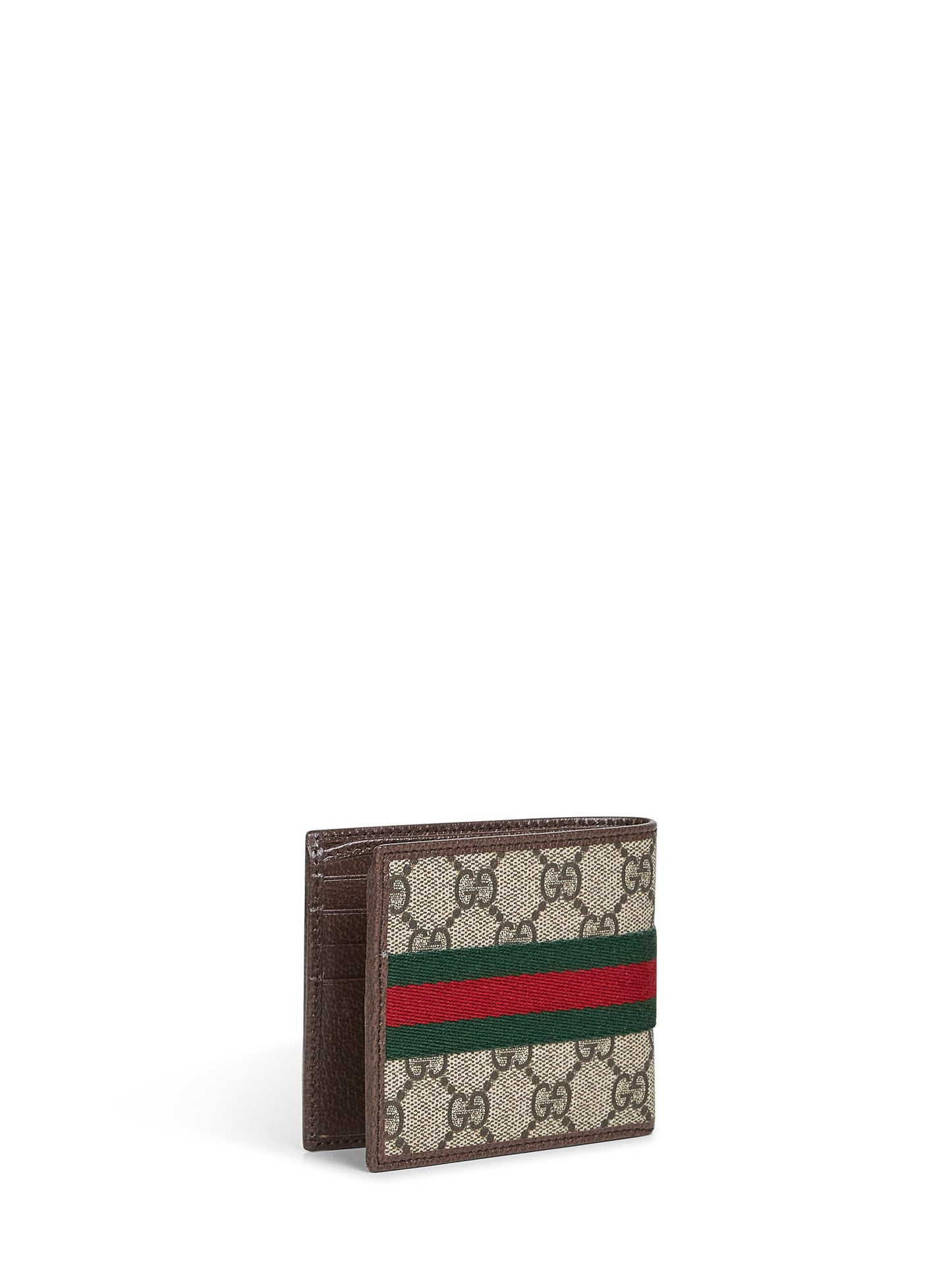 Beige and dark brown Ophidia bi-Fold wallet