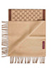 Sciarpa in lana GG beige e marrone