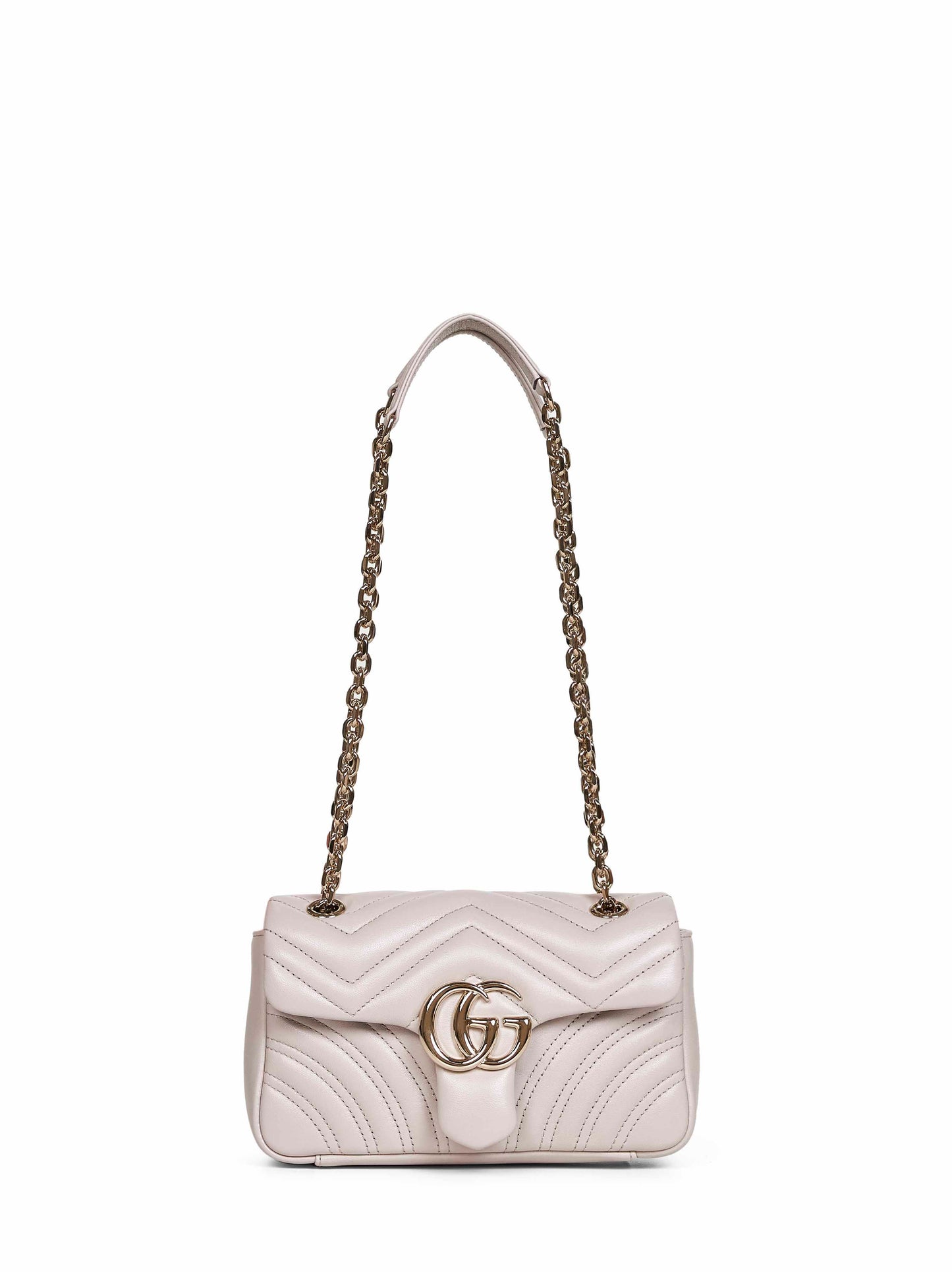 Light grey GG Marmont small shoulder bag