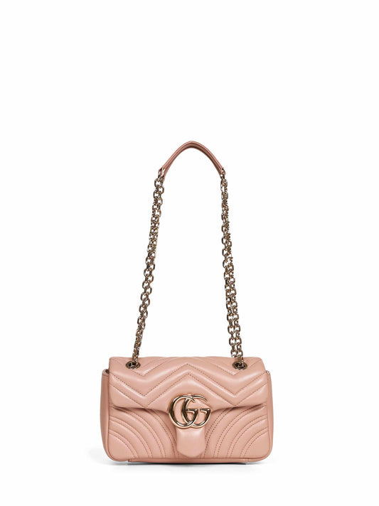 Pinky beige GG Marmont small shoulder bag
