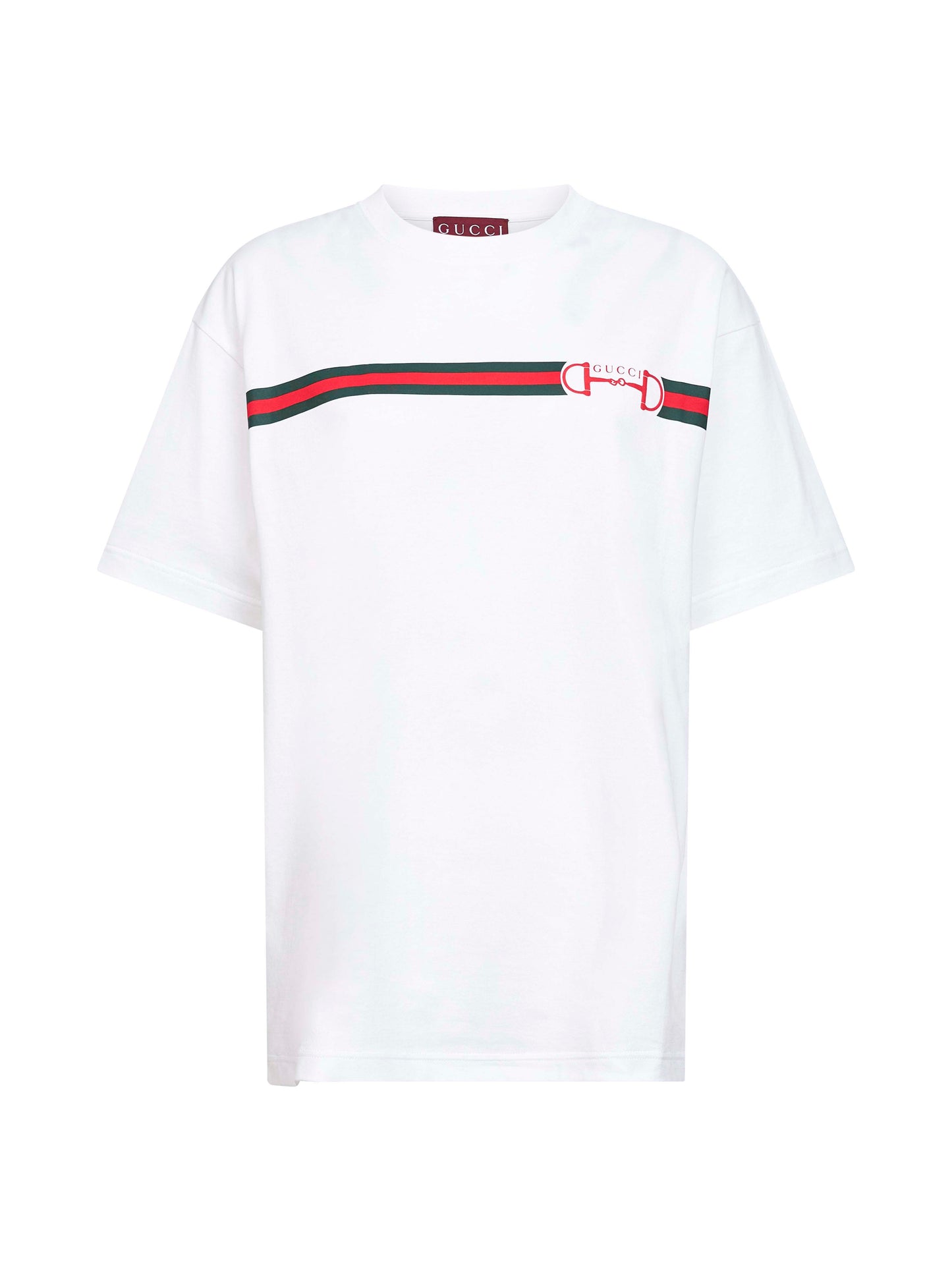 T-shirt in jersey di cotone bianco con stampa
