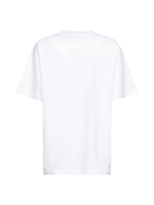 T-shirt in jersey di cotone bianco con stampa