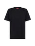 T-shirt in jersey di cotone nero con ricamo