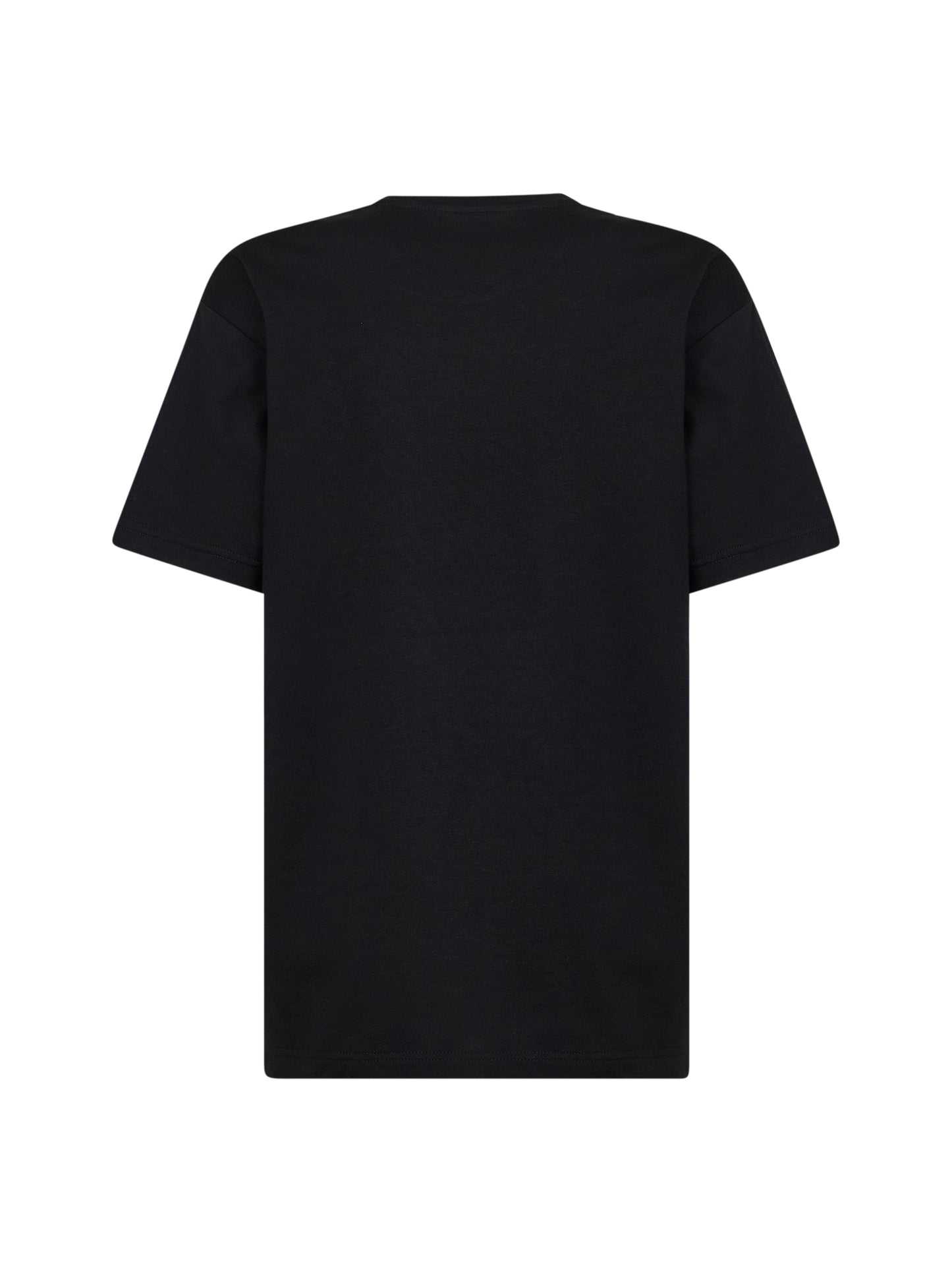 T-shirt in jersey di cotone nero con ricamo