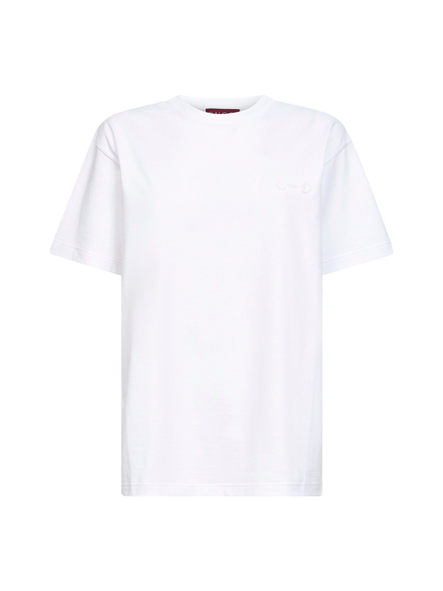 T-shirt in jersey di cotone bianco con ricamo