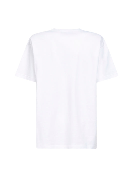 T-shirt in jersey di cotone bianco con ricamo