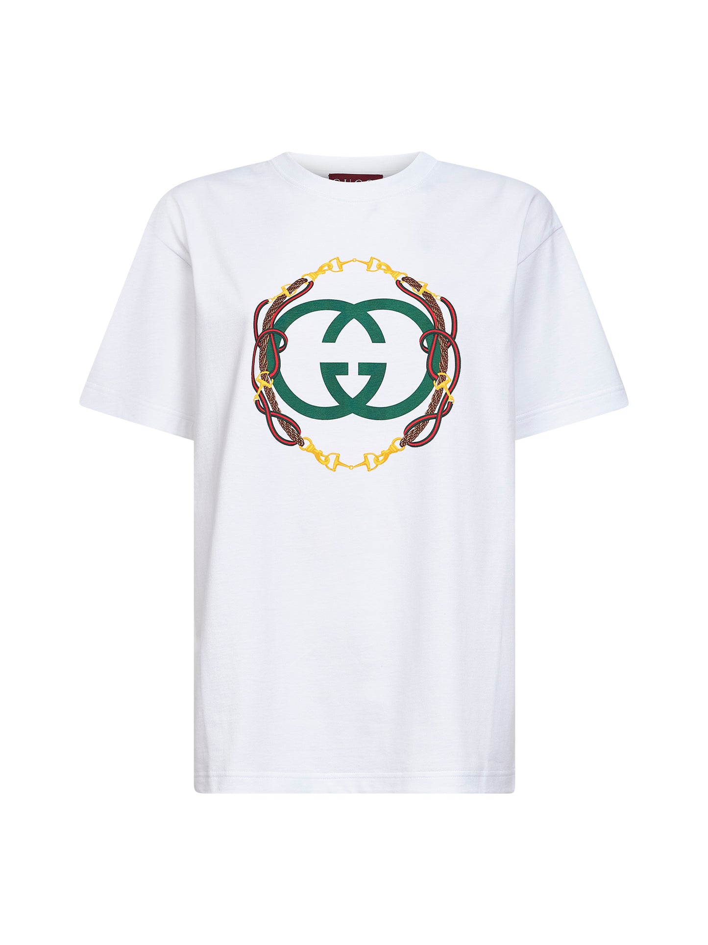 T-shirt in jersey di cotone bianco con stampa