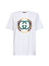 T-shirt in jersey di cotone bianco con stampa