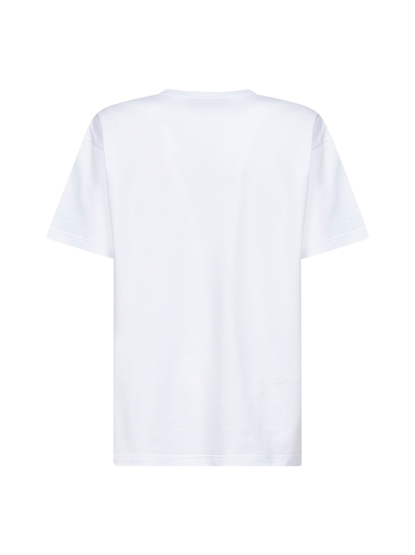 T-shirt in jersey di cotone bianco con stampa