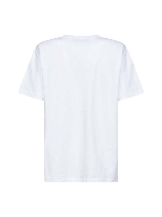 T-shirt in jersey di cotone bianco con stampa