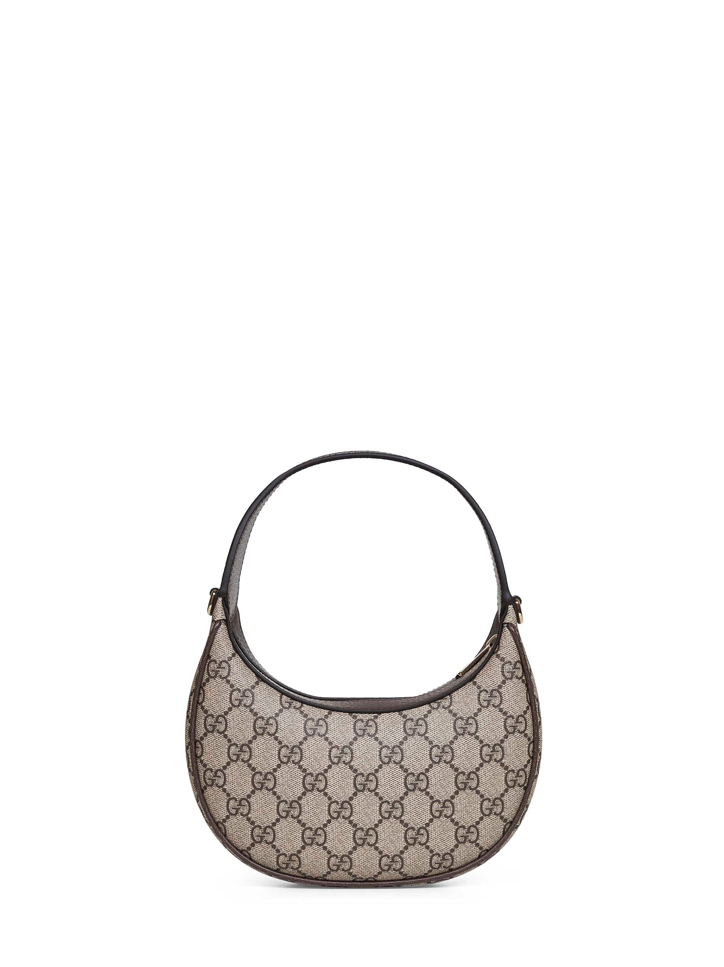 Borsa a spalla Ophidia piccola beige e marrone scuro