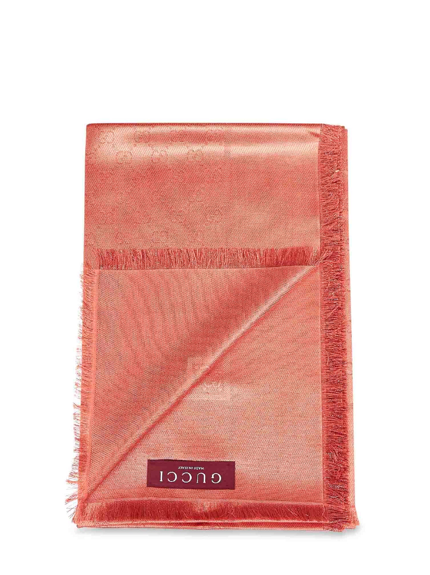 Scialle in lana e seta GG lamé arancione