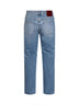Jeans slim-fit in denim di cotone celeste