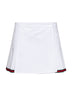 Minigonna a pieghe in popeline bianco con Web