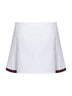 Minigonna a pieghe in popeline bianco con Web