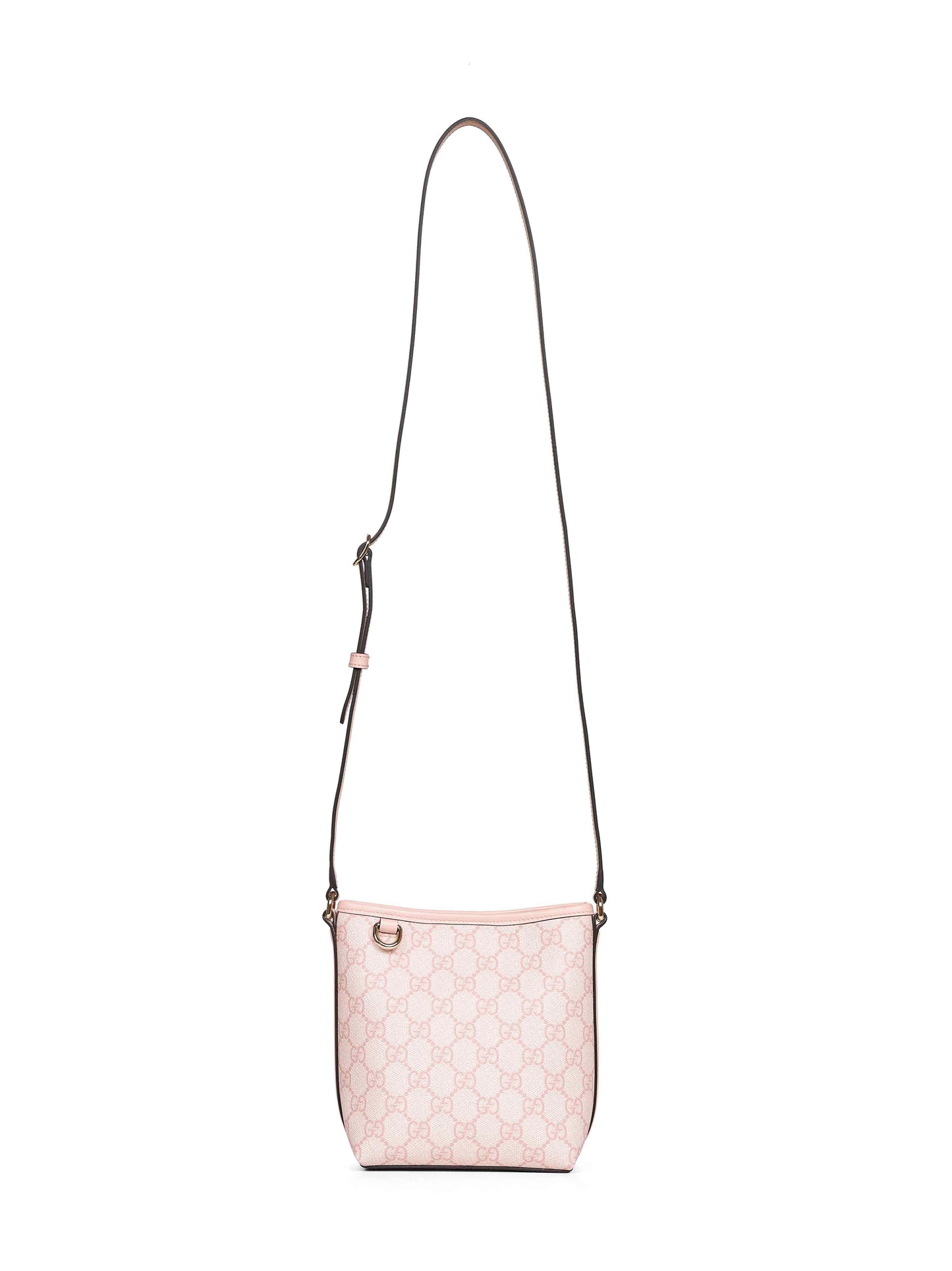 Micro borsa a secchiello GG Emblem rosa