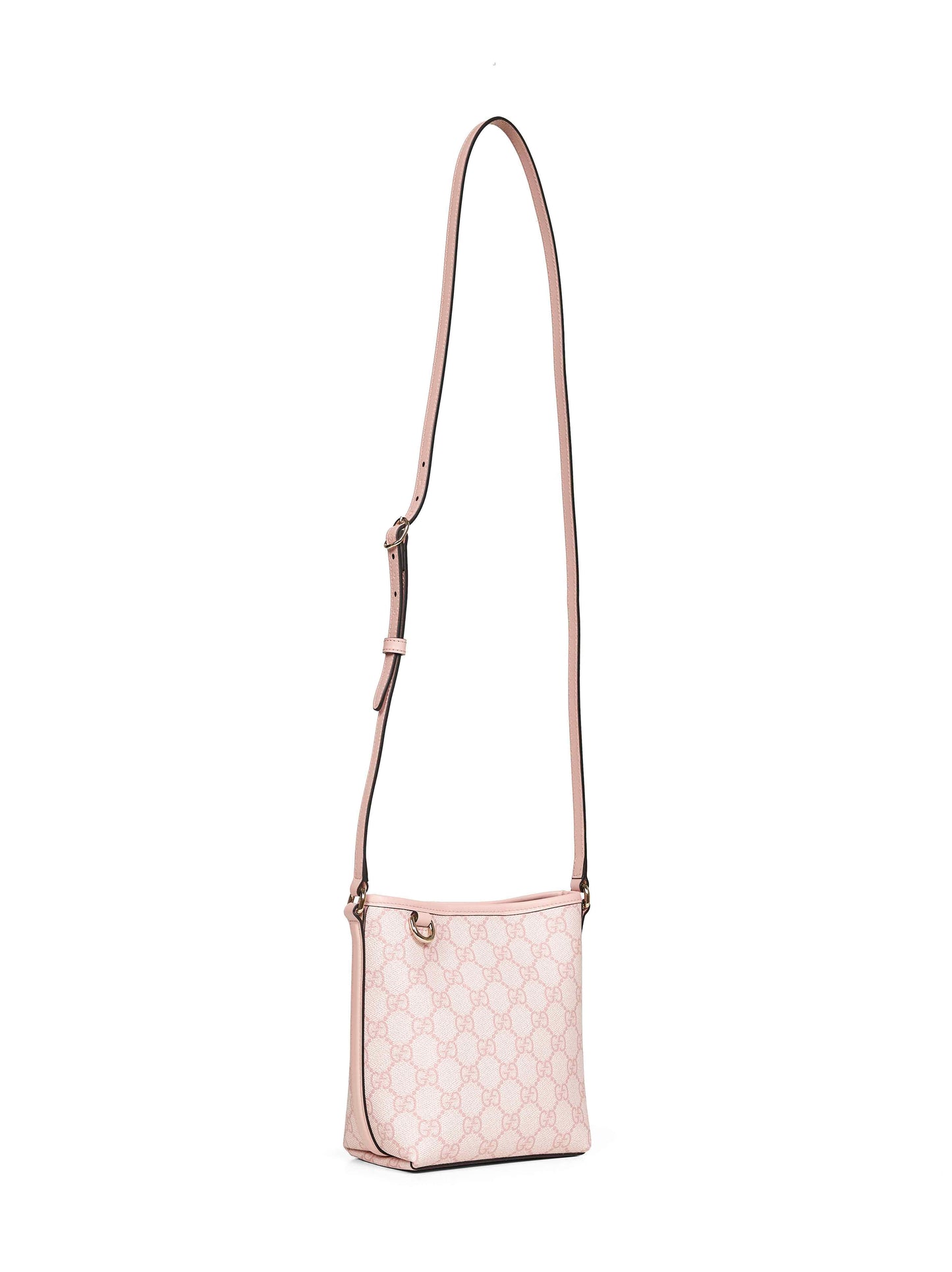 Micro borsa a secchiello GG Emblem rosa