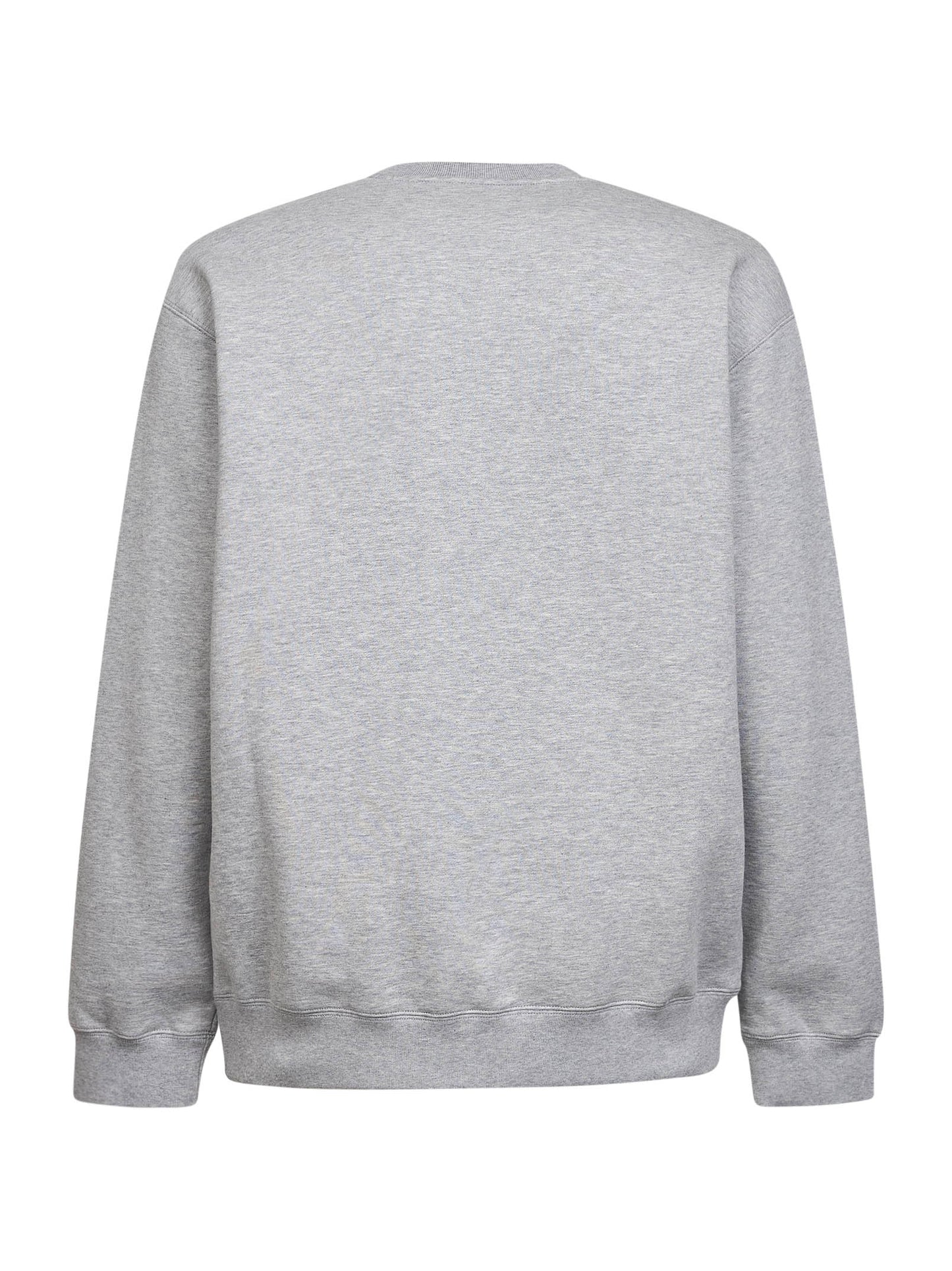 Felpa in cotone grigio mélange con stampa